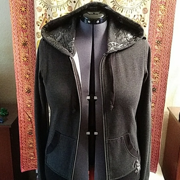 Full Tilt La Fleur Full Zip, Arm Zip Hoodie - Picture 3 of 8